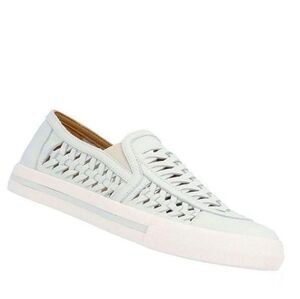 L'Amour Des Pieds Women's Karsha Woven Leather Slip On Sneakers Lamba/White 7